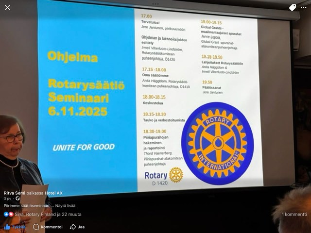 Rotarysäätiöseminaari 6.11.2025
