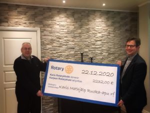 Rotary lahjoitus Karjaan Ruoka-apu 2020
