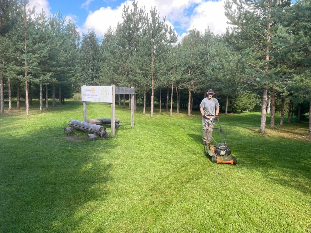 Rotary Puistometsä lawn cutting 13 August 2023.